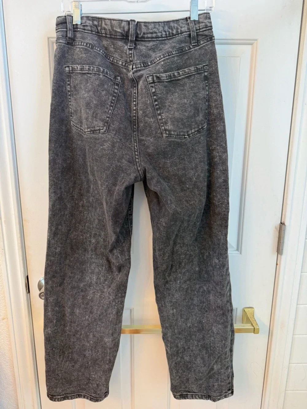 Wild Fable Black Acid-Wash High Rise Straight Leg Jeans